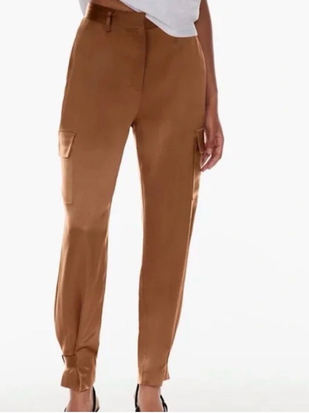 Aritzia Caramel Cargo Ankle-Tie Joggers nwt